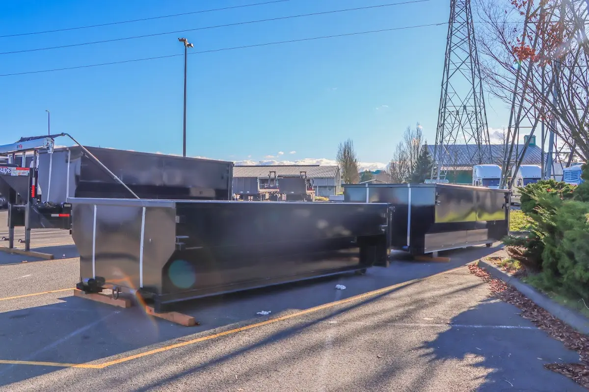 Roll-off dumpster ready for waste disposal at job site for 3 Yard Dumpster Rental in University of California-Davis